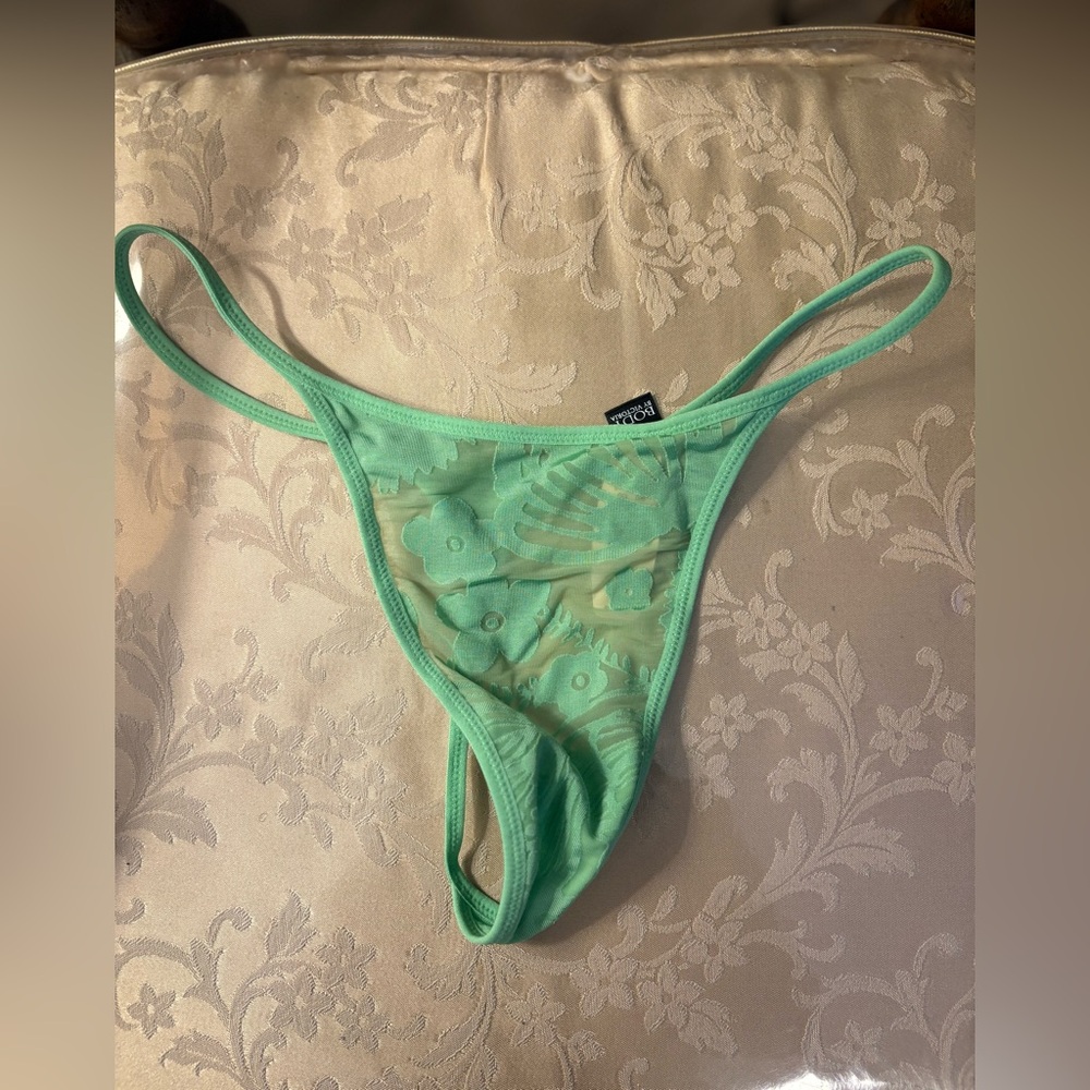 Victoria's Secret Green Sheer Thong Panties